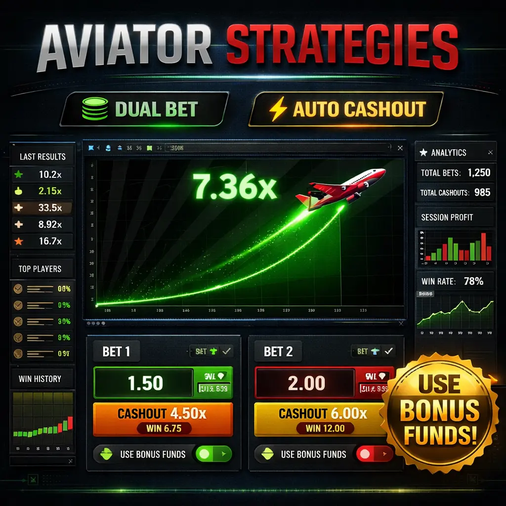 Aviator strategies dual bet auto cashout Lucky Star