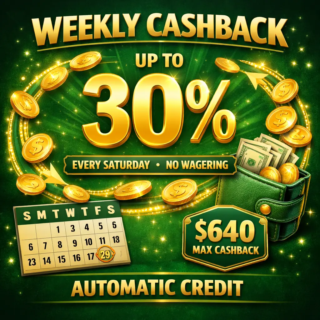 Lucky Star 30% cashback Saturday no wagering $640