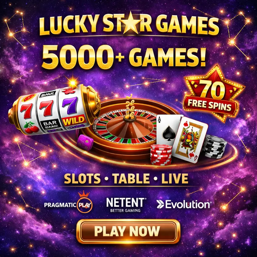 Lucky Star 5000+ games 70 free spins